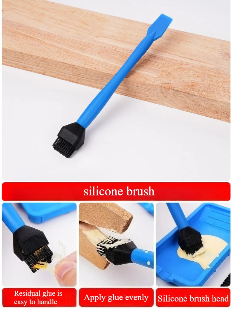 Woodworker Glue Auxiliary Tool Set Durable Easy Handle Silicone Bowl Spreads Glue Evenly Silicone Brush Carpenter Washable Tools