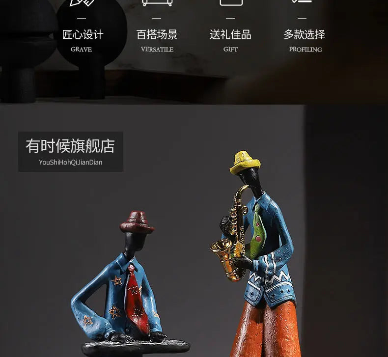 Wine Cabinet Decoration Western The Band Characters Retro Ornaments Niche European Home Living Room Porch Bookcase Furnishing
