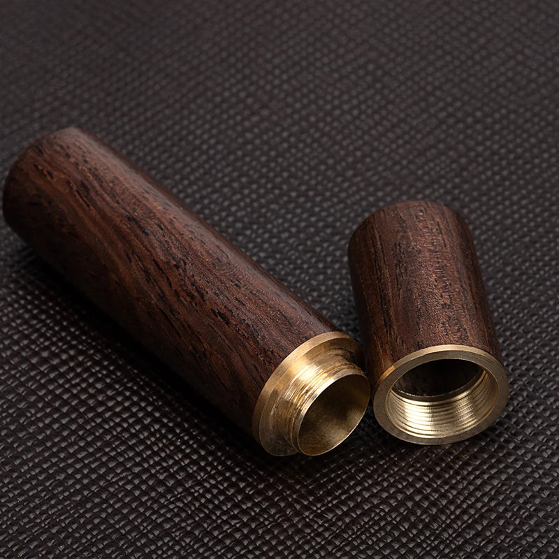 WUTA 1 Pc Durable Needles Storage Case Wooden Box Needles Bottle Sandalwood Needlework Storage Wood Case Toothpick Holder Box