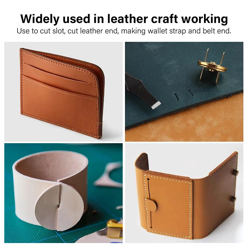 WUTA Basic 6-12 Pcs Leather Slotted Punch Set Skin Flat Hole Punches Straight Slot Die Cutter Cut Leather End DIY Craft Tools