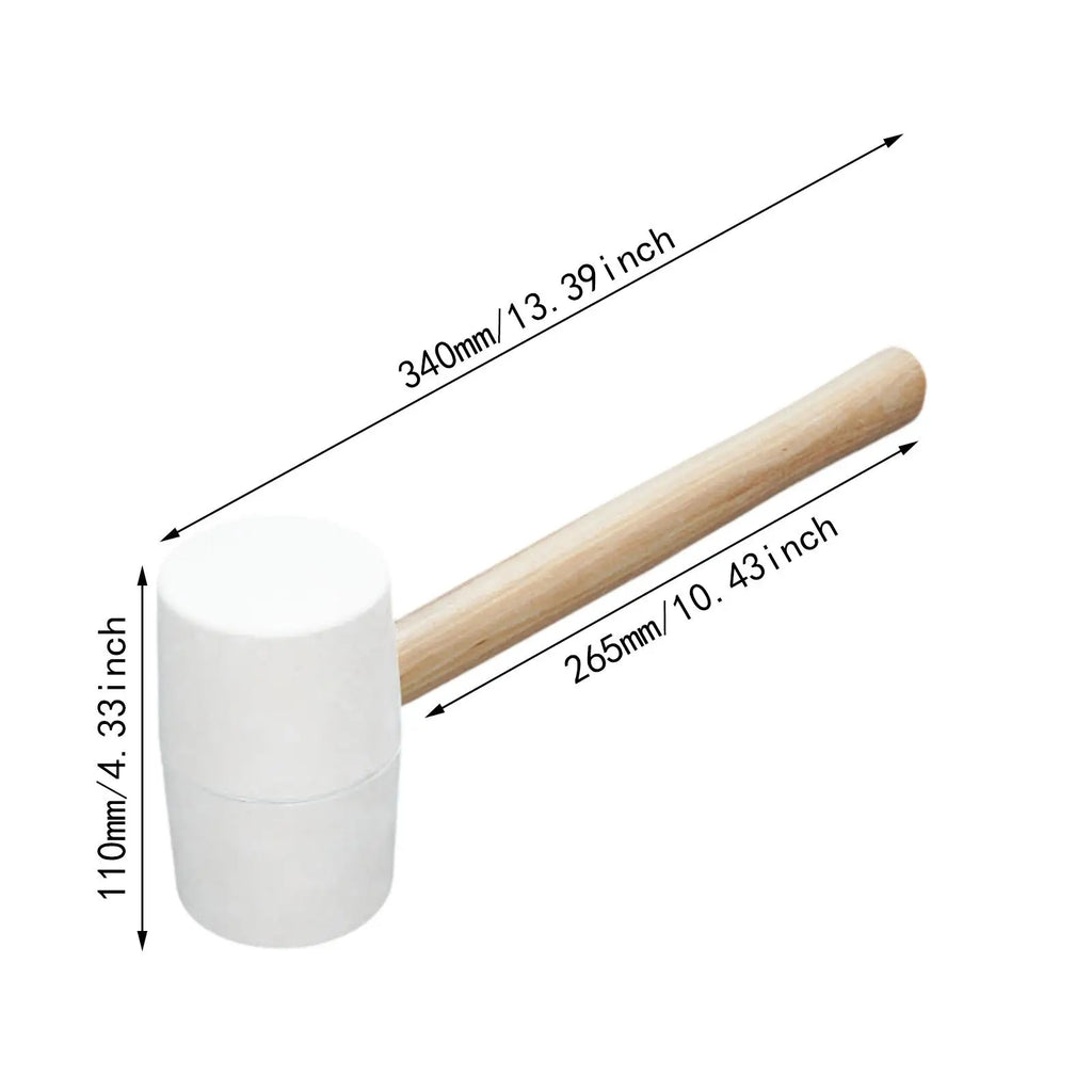 Rubber Mallet Hammer with Wood Handle Comfortable Rubber Hammer for Tile Setting Home Decoration Tent Stakes Flooring Building