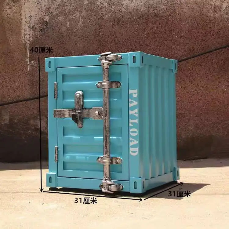 Industrial Container Nightstand - Vintage Storage Cabinet, Rustic Bedside Table, Distressed Metal & Dresser, Unique Home Decor