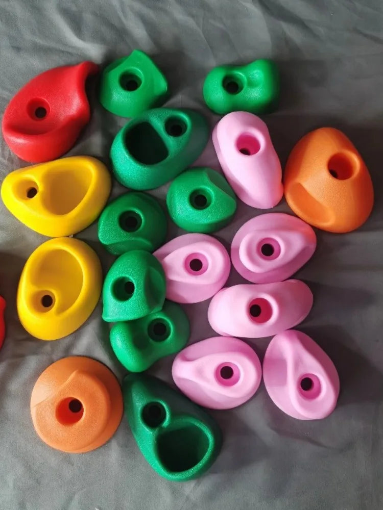 30pcs/set Rock Climbing Holds Wood Wall Climbing Stones Toys Kids Playground Game Hand Feet Hold Grip Kit Outdoor Indoor Game