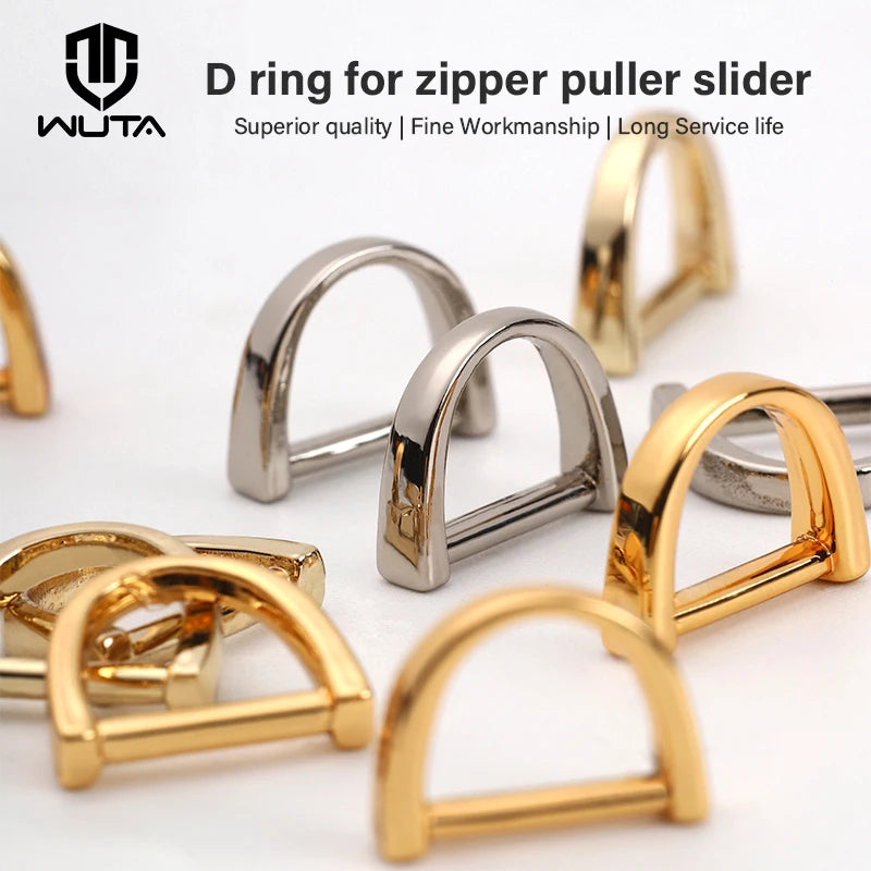 WUTA  Zinc Alloy D Ring Metal Zipper Pulle Buckle For Luggage hardware Accessories DIY Sewing Leather Craft 10pcs