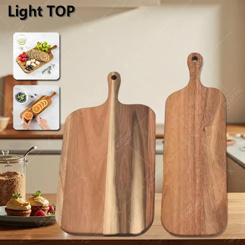 Long-handled Acacia Wood Cutting Board Durable Solid Charcuterie Board for Bread Fruit Cutting Board Household Serving Boards