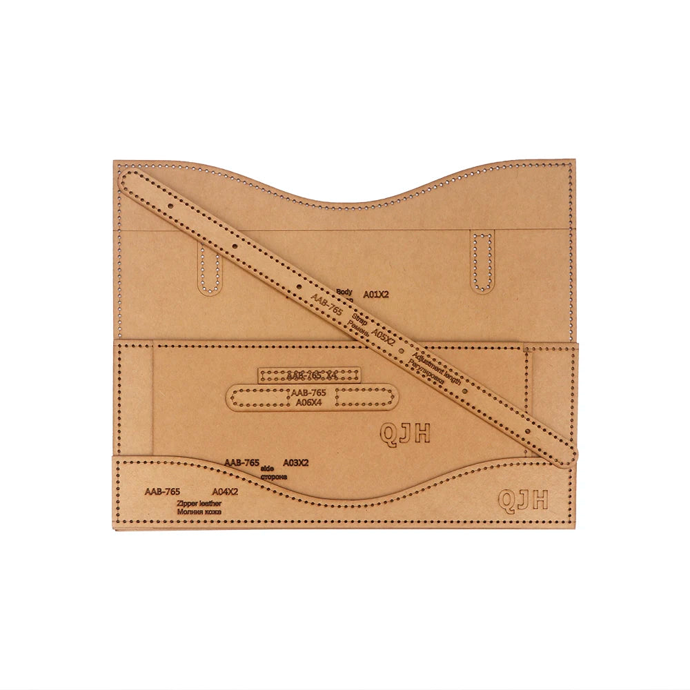 1Set Handcrafted Leather Shoulder Bag Kraft Paper Template Set - DIY Retro Design Leathercraft Bag Mold Patterns and Stencils