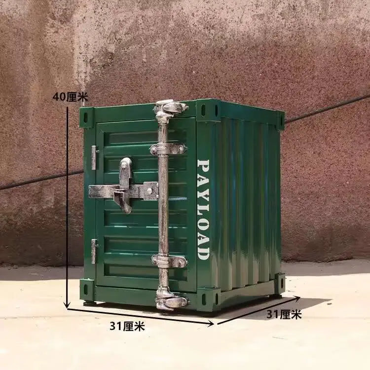 Industrial Container Nightstand - Vintage Storage Cabinet, Rustic Bedside Table, Distressed Metal & Dresser, Unique Home Decor