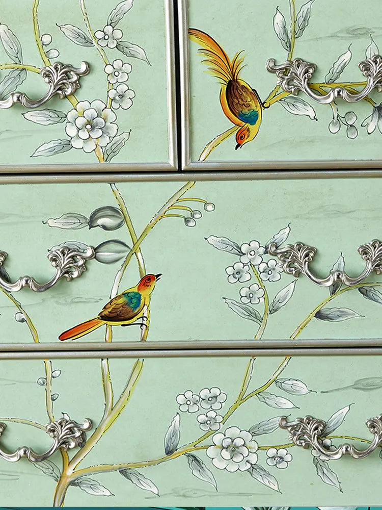 Retro entrance cabinet painted four-chest cabinet living room decorative dining side cabinet