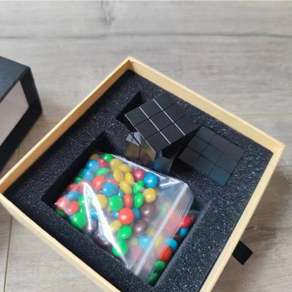 Mini Magic Square to Chocolate Gimmick - Instant Candy Appearing Prop | Real Chocolate Production for Close Up, Street & Stage