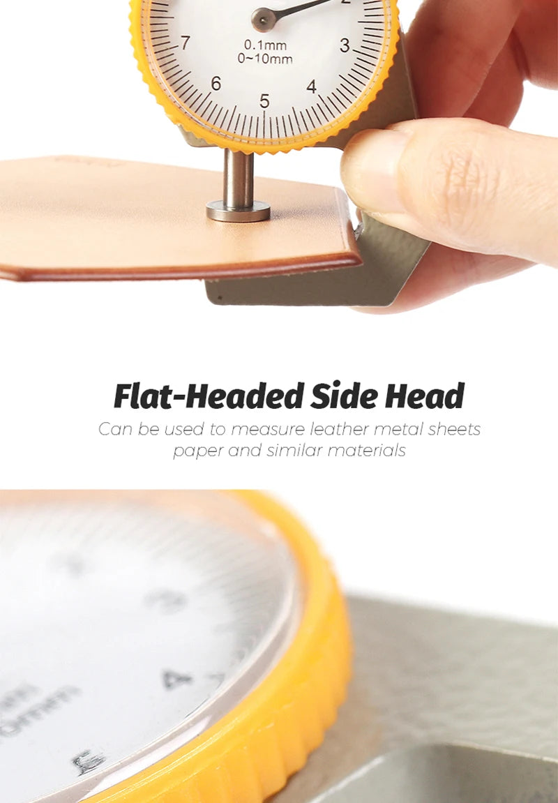 WUTA Leather Thickness Gauge Measuring Tools 0-10mm/0.1mm dial Paper Meter Tester for Hollow Pipe or Circular Tube Caliper