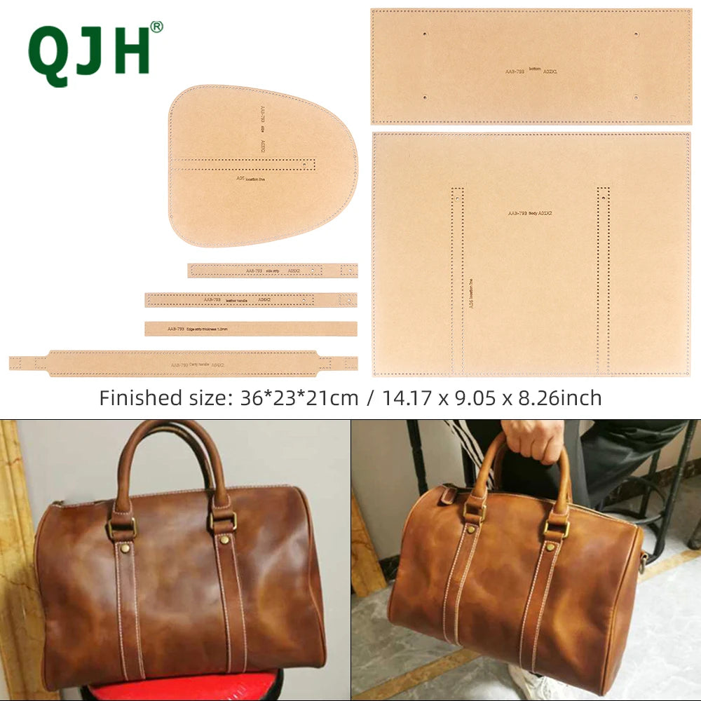 1set DIY Leather Business Bag Kraft Paper Template, Handbag Paper Pattern Drawing, Travel Bag Paper Stencil Making Mold Tool