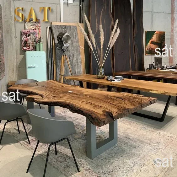 # Unique Furniture Design Walnut Slab Kitchen Restaurant Dining Wood Table For Sale