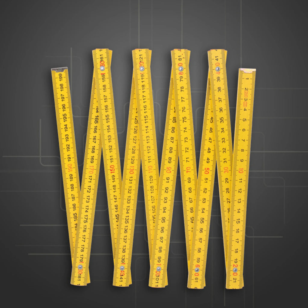 Wooden Folding Ruler For Carpenters Construction Builder 2 Meter 10 Folds Wooden Yard Stick Ruler For Home Improvement