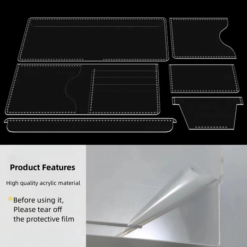 YOMDID 6PCS Short Fold Wallet Card Case Acrylic Making Template DIY Wallet Making Template Leathercraft Template Supplies