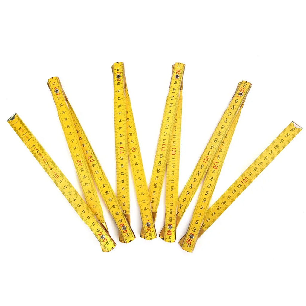 Wooden Folding Ruler For Carpenters Construction Builder 2 Meter 10 Folds Wooden Yard Stick Ruler For Home Improvement
