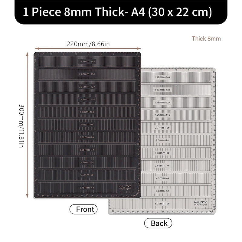 WUTA Professional 8mm Thicken Leather Punch Mat A4 / A5 Tools Cutting Mat, Punching Board,DIY Engraving Pad, Carving Knife Table