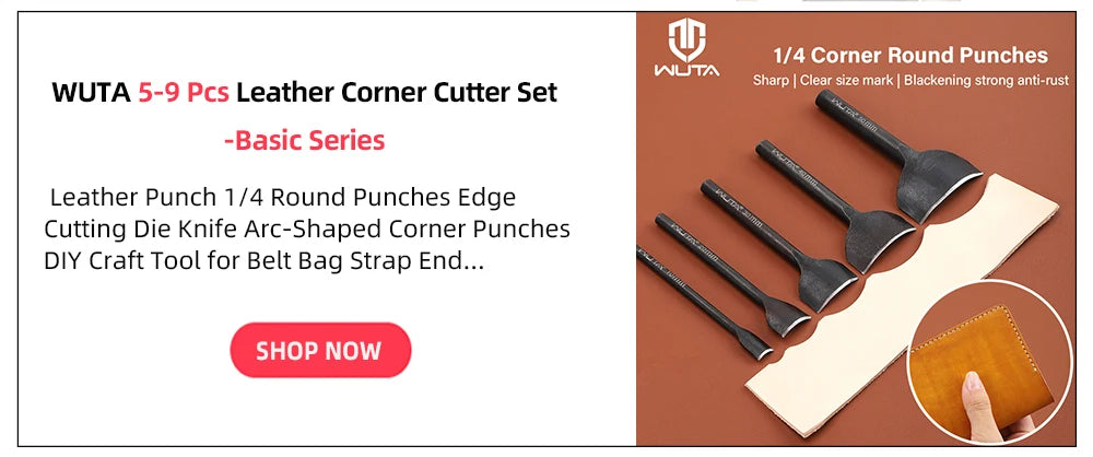 WUTA Basic 6-12 Pcs Leather Slotted Punch Set Skin Flat Hole Punches Straight Slot Die Cutter Cut Leather End DIY Craft Tools