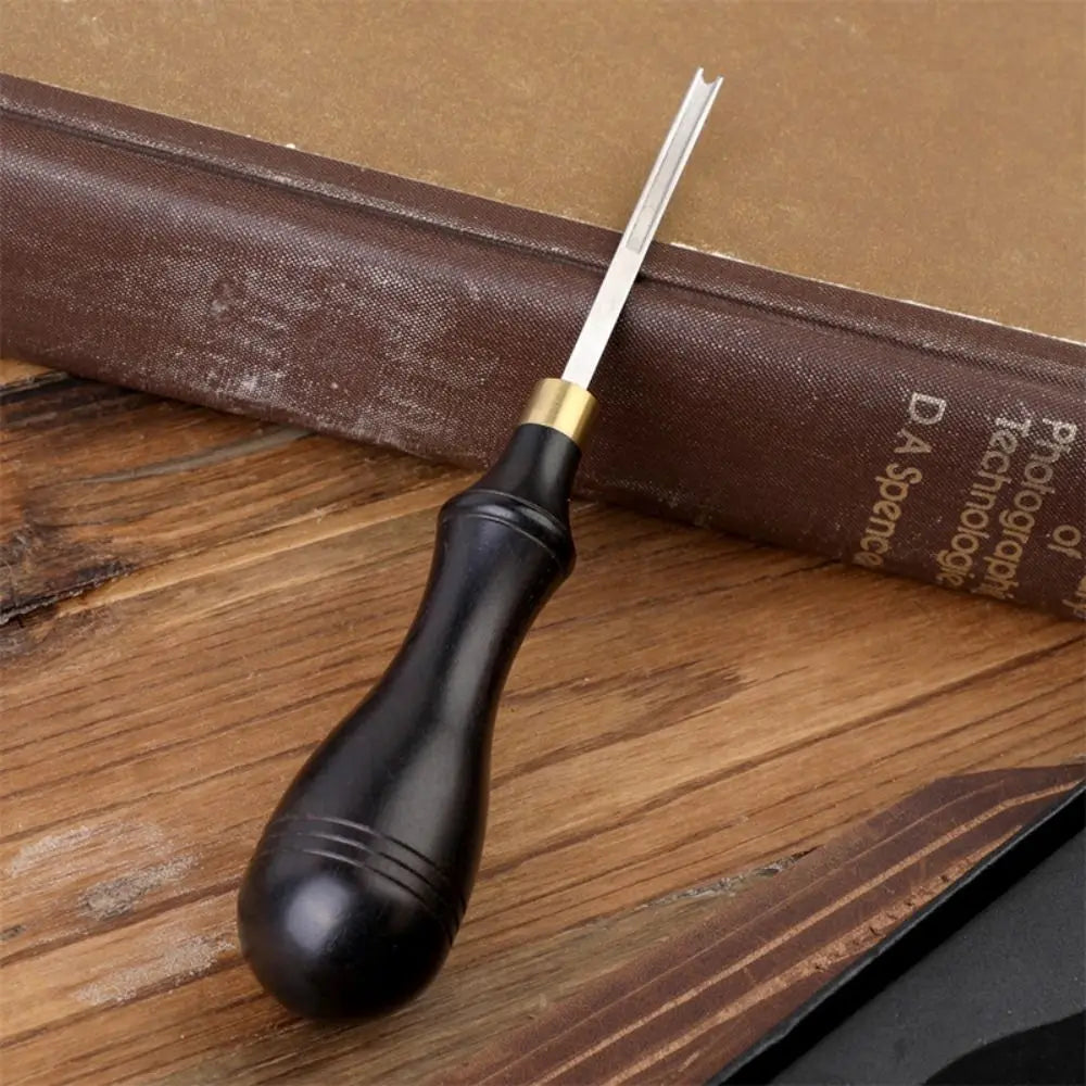 Professional Leather Edge Bevelers Wooden Handle Portable Wide Mouth Skiving Tool Functional Leather Edge Beveler