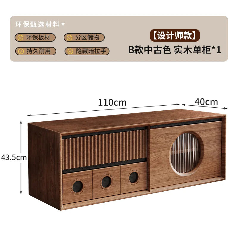 Luxury Wooden Storage Cabinet Tall Modern Design Drawers Display Cabinet Retro Aesthetic Mobili Soggiorno Living Room Furniture