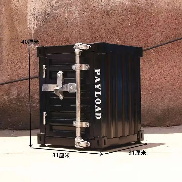 Industrial Container Nightstand - Vintage Storage Cabinet, Rustic Bedside Table, Distressed Metal & Dresser, Unique Home Decor