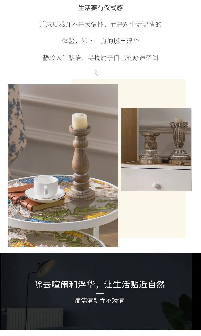 American Hand-painted Living Room Cabinets Sideboards Foyer Side Cabinet Light Luxury Wine Cabinet Drawer Living Room Furniture