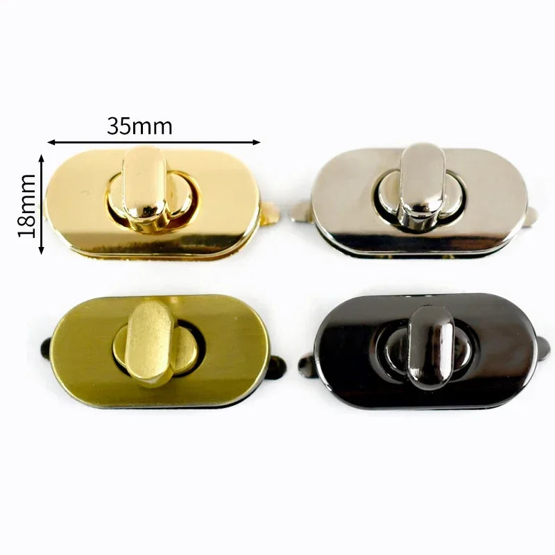 Deepeel 2Pcs Metal Lock Buckles for Women's Bags Turn Twist Locks Shoulder Bag Decor Closure Latch Clasp DIY Hardware Accessory