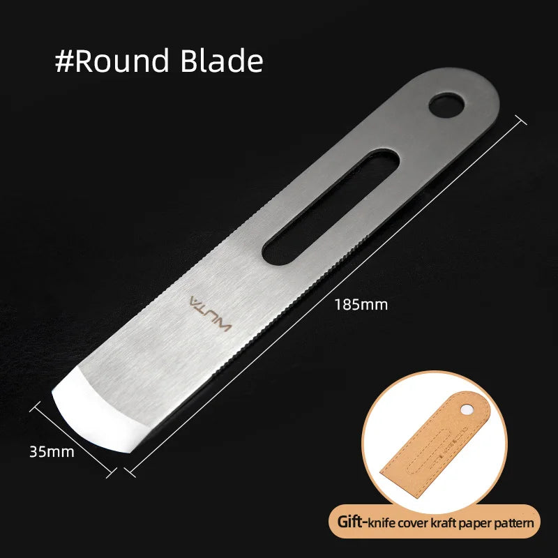 WUTA Professional Leather Cutter Thinning Skiving Tools DIY Craft Cutting Sharp Round/Flat/Slanted Blade,Right/Left Handle