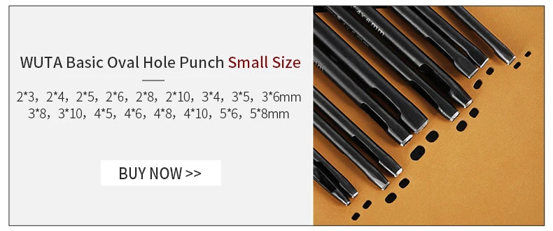WUTA Basic Series 3-7 Pcs Oblong Leather Punch Tools Set Oval Belt Hole Puncher Watch Band Flat Hollow Punches Diy Craft Tools