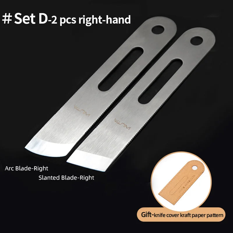 WUTA Professional Leather Cutter Thinning Skiving Tools DIY Craft Cutting Sharp Round/Flat/Slanted Blade,Right/Left Handle