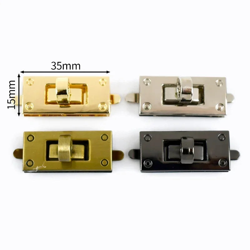 Deepeel 2Pcs Metal Lock Buckles for Women's Bags Turn Twist Locks Shoulder Bag Decor Closure Latch Clasp DIY Hardware Accessory