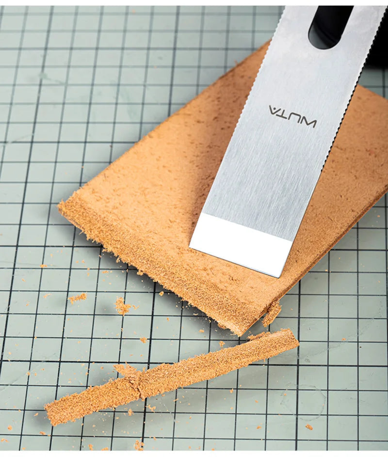 WUTA Professional Leather Cutter Thinning Skiving Tools DIY Craft Cutting Sharp Round/Flat/Slanted Blade,Right/Left Handle