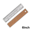 6/12/18 Inch Optional Stainless Steel Metal Ruler with Cork Backing, Inch and Centimeters Non-slip Rulers Measuring Tools
