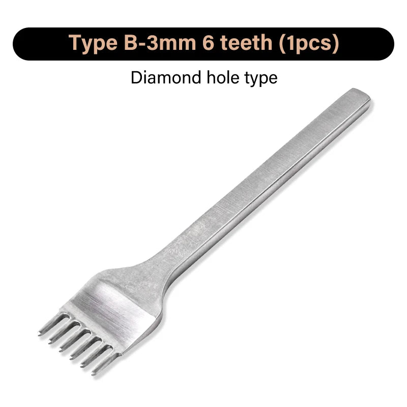 WUTA 1/2/4pcs Leather Chisel Diamond Hole Punch Stitching Tool French Style Pricking Iron DIY Craft Tools Completely Polished