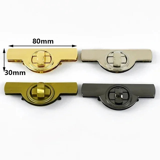 Deepeel 2Pcs Metal Lock Buckles for Women's Bags Turn Twist Locks Shoulder Bag Decor Closure Latch Clasp DIY Hardware Accessory