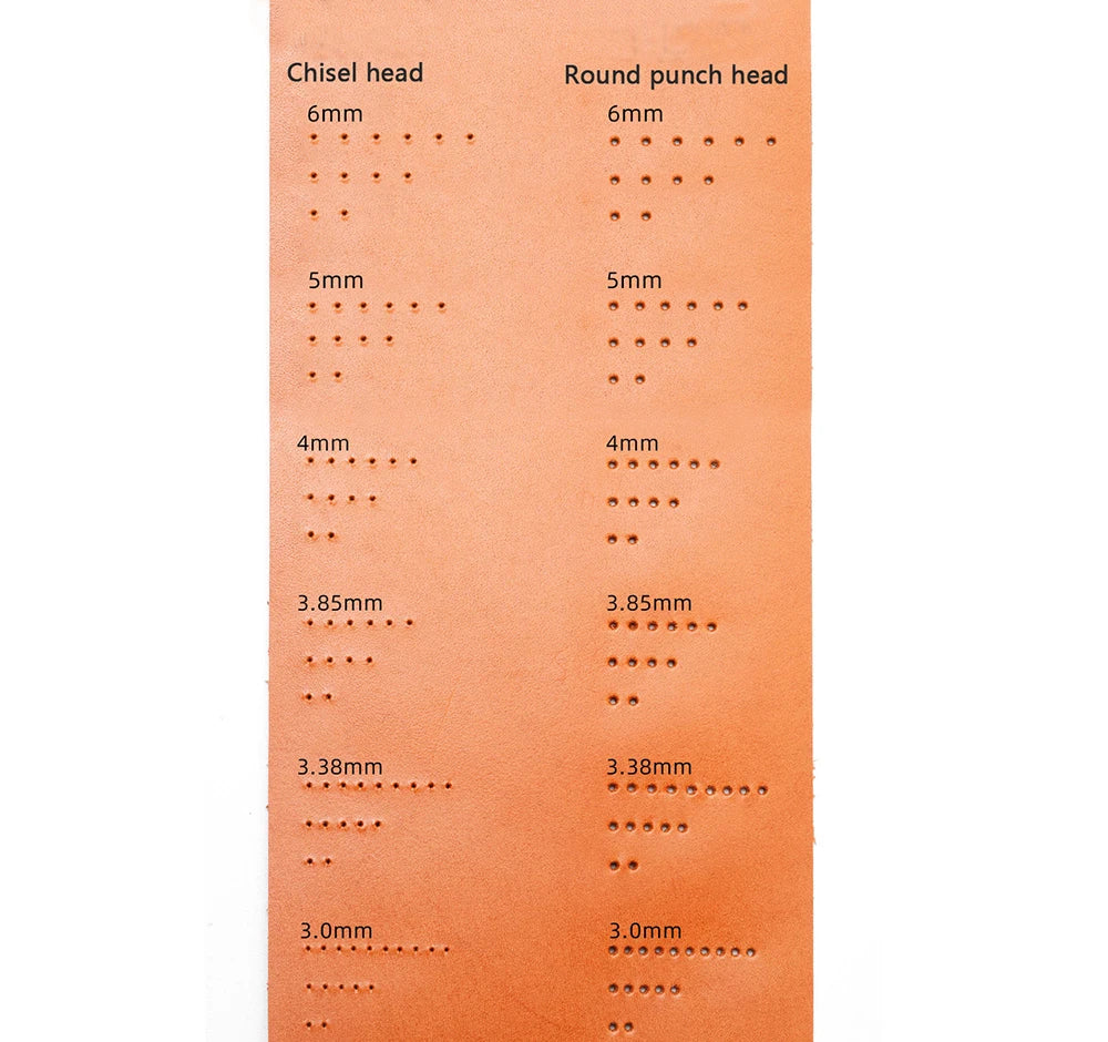 WUTA 2nd Generation Sharp Head Replaceable Pricking Iron Removable Round Hole Punch Leather Craft Chisel DIY Leather Tools
