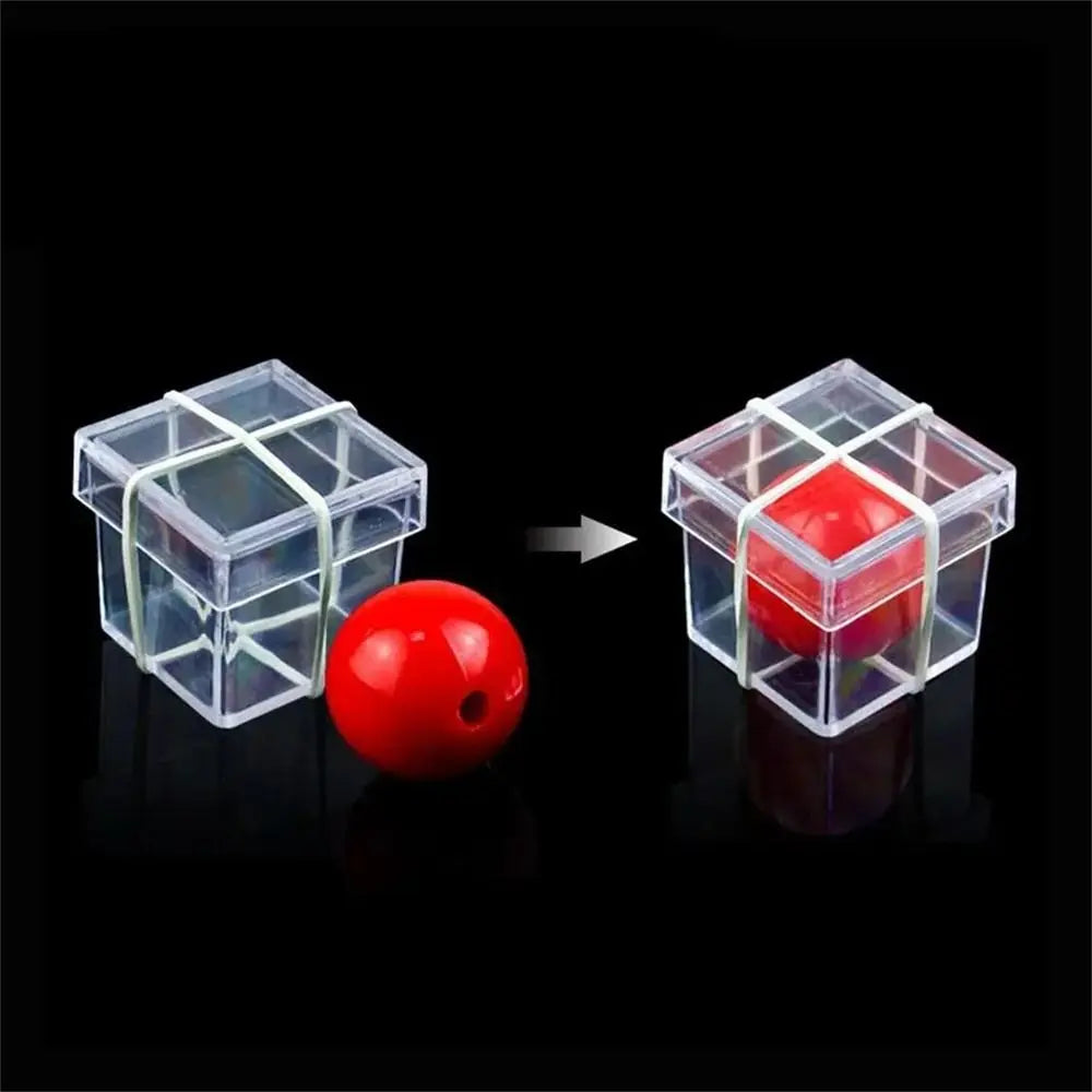 Illusion Magic Clear Ball Through Box Magician Game Gimmick Props Ball Penetrate Box Mentalism Plastic Magic Tricks Street Stage