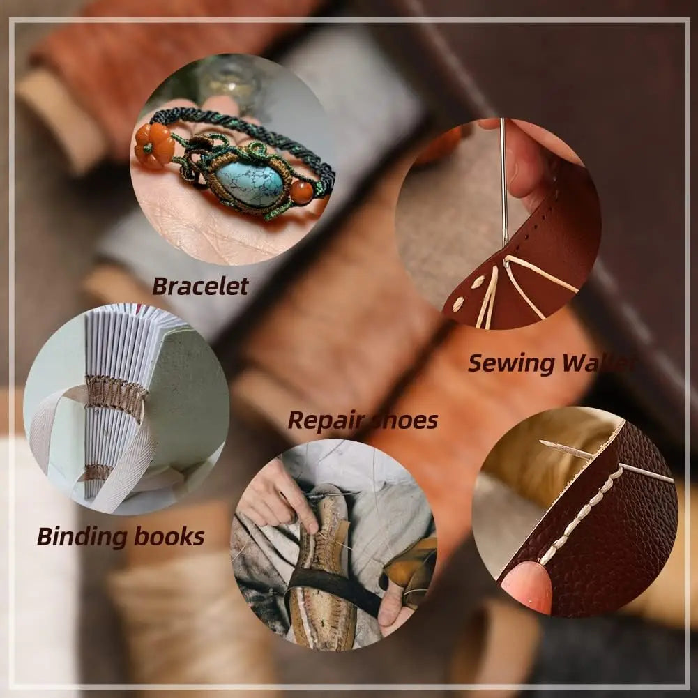 IMAZY Leather Sewing Waxed Thread Stitching Spool for Leather Craft DIY Bookbinding Shoe Repairing Sewing Tool Accessories