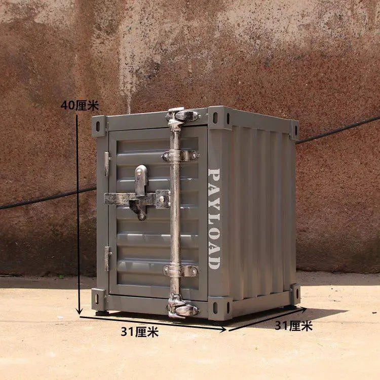 Industrial Container Nightstand - Vintage Storage Cabinet, Rustic Bedside Table, Distressed Metal & Dresser, Unique Home Decor