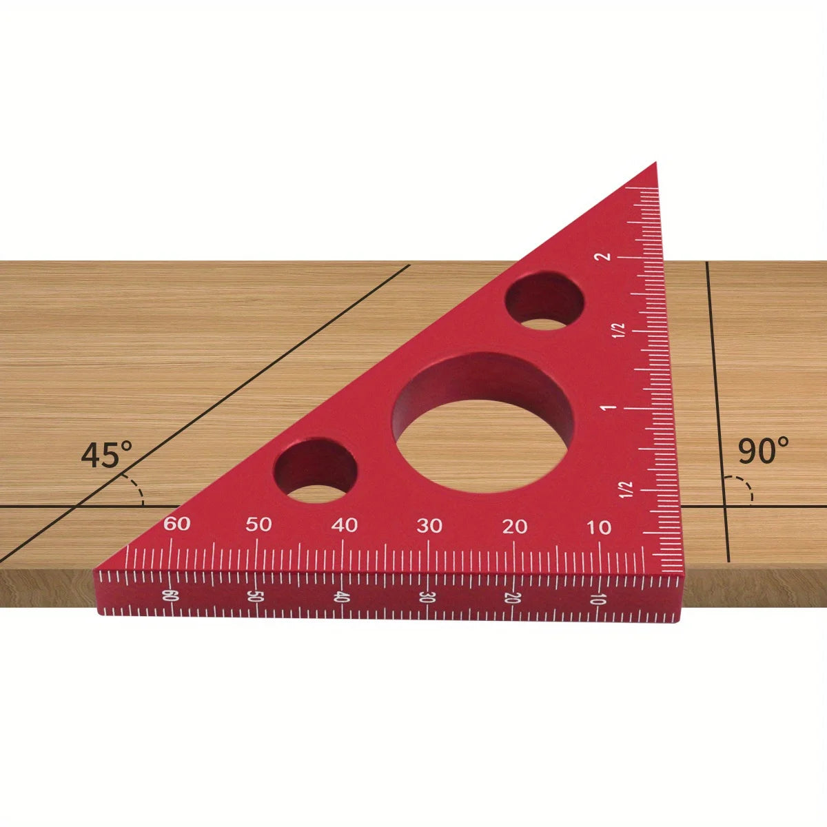 Aluminum Right Angle Ruler Woodworking Ruler Triangle Ruler Scales Machinist Carpenter's Square Height Measuring Tools Gauge