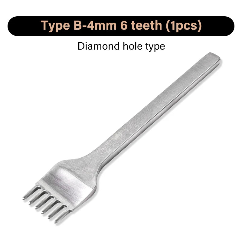 WUTA 1/2/4pcs Leather Chisel Diamond Hole Punch Stitching Tool French Style Pricking Iron DIY Craft Tools Completely Polished
