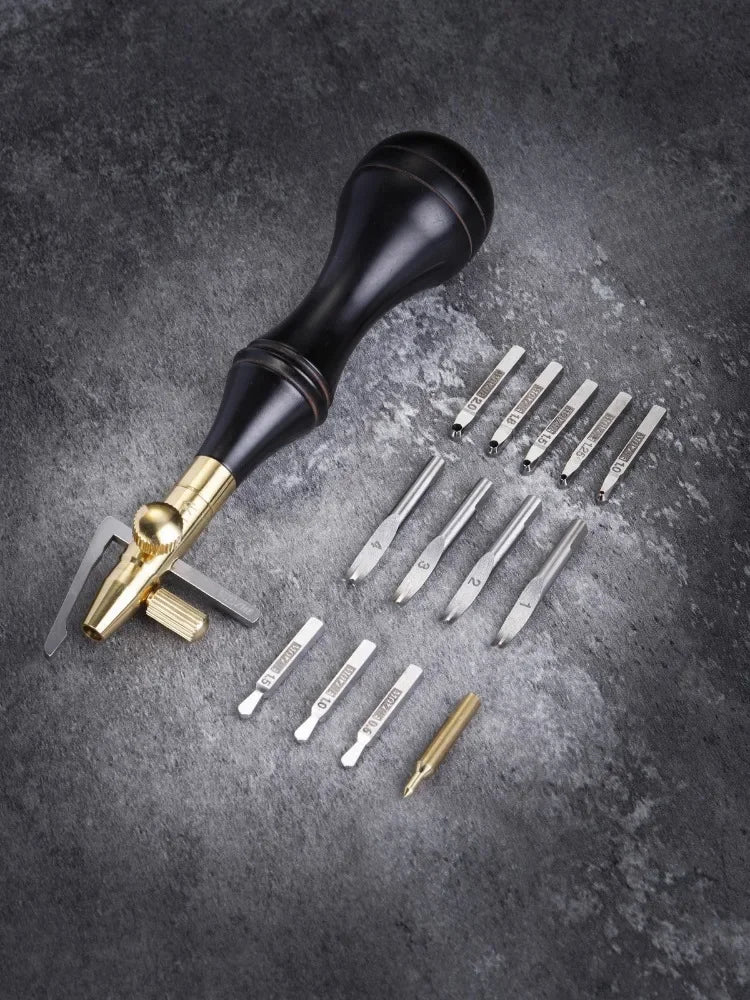 Leather Multifunction Lineation Device Wood Hand Angle Tunable Edge Line Device DIY Leather Carve Mark/trim/groov Auxiliary Tool