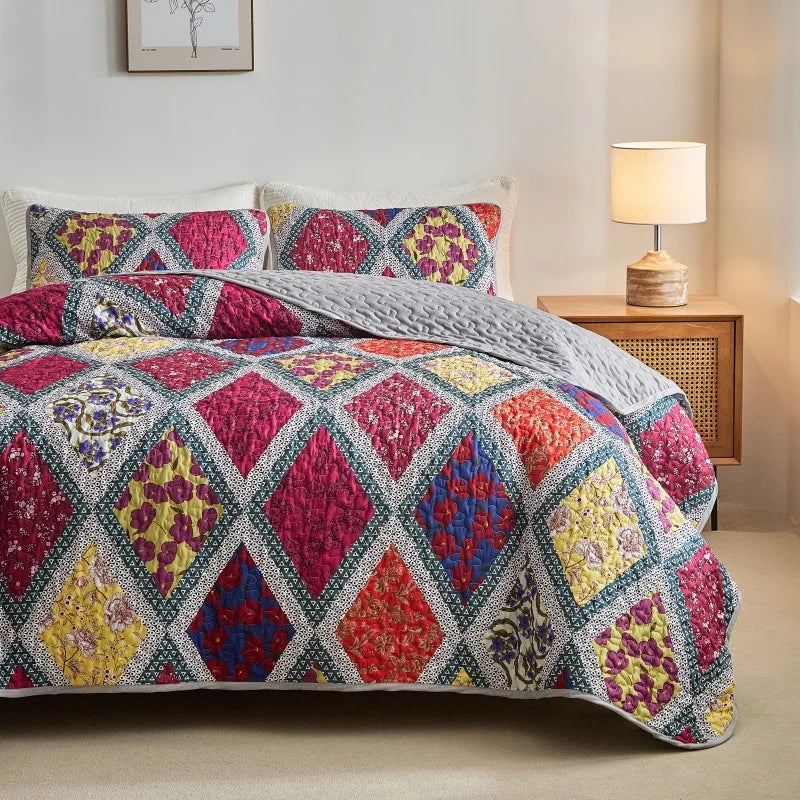Bedspreads & coverlets for All Seasons Soft Bedspreads Quilt Bedding Set with Pillow Shams Queen King Coverlet Blanket Bed cover