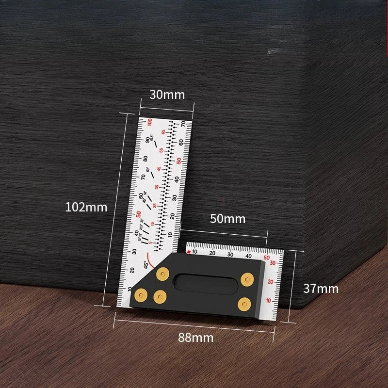 Woodworking Right-angle Marking Ruler Hole Location Multifunctional Stable Angle Marker Durable High Precision Measuring Tools