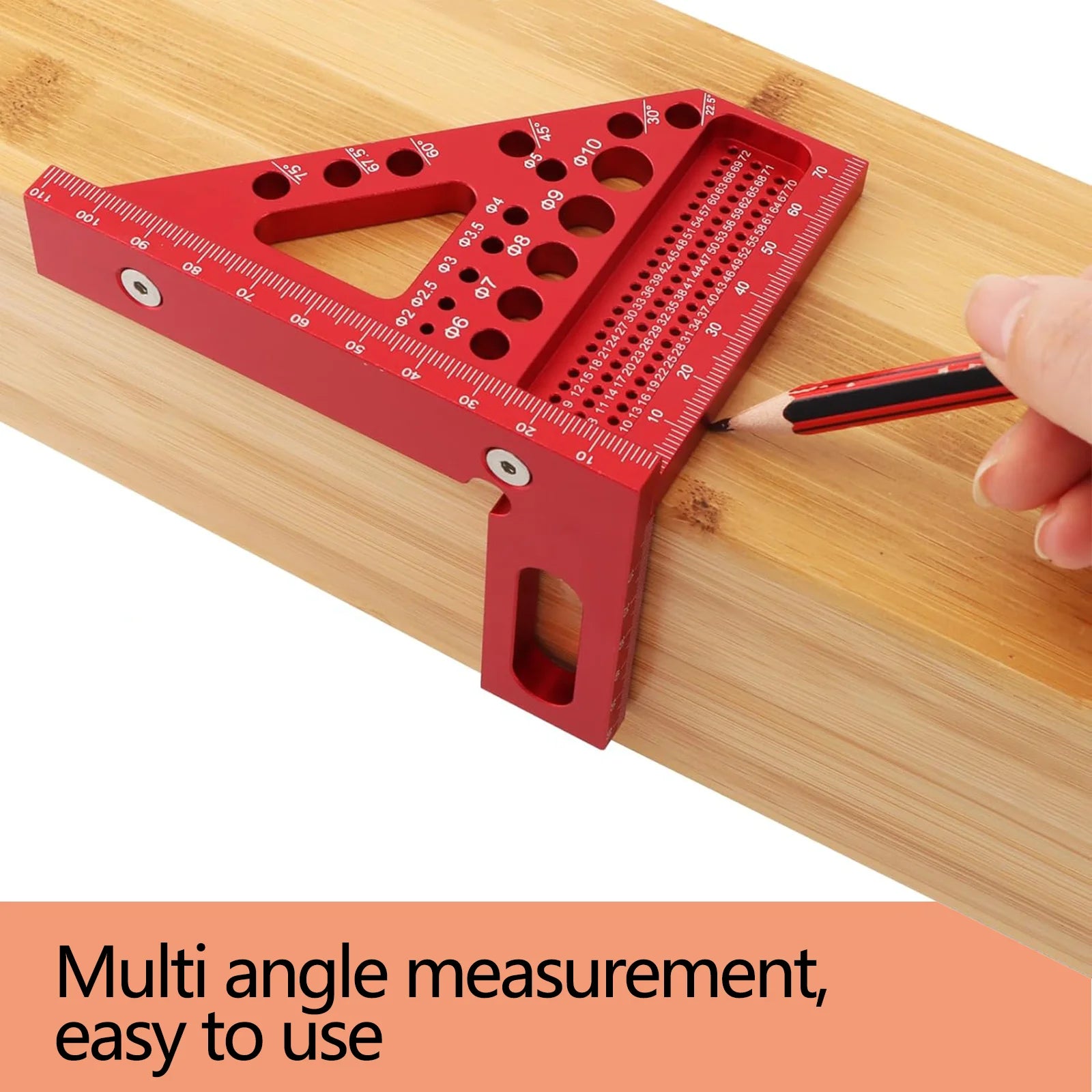 Woodworking Square Protractor, Drawing Line Ruler, Miter Triangle Ruler High Precision Layout Measuring Tool for Carpenter