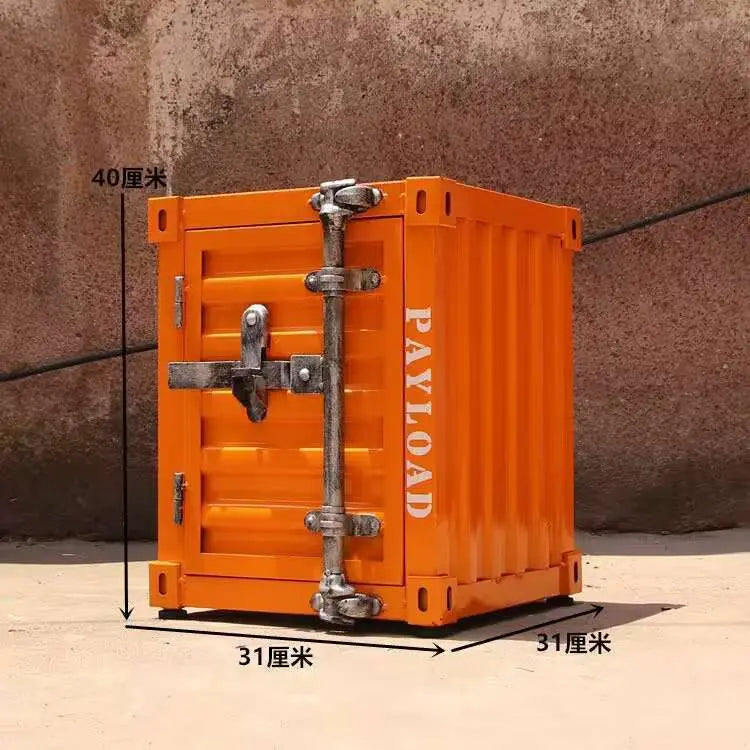 Industrial Container Nightstand - Vintage Storage Cabinet, Rustic Bedside Table, Distressed Metal & Dresser, Unique Home Decor