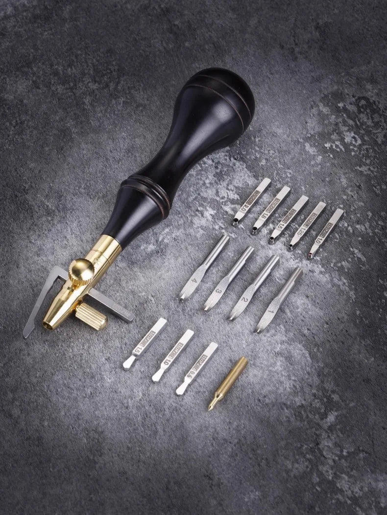 Leather Multifunction Lineation Device Wood Hand Angle Tunable Edge Line Device DIY Leather Carve Mark/trim/groov Auxiliary Tool