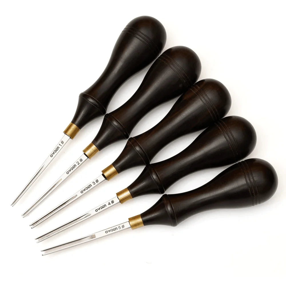 OWDEN #1-5 Leather Edge Beveler Tool Kit Leathercraft Skiving Tool for Hand Leather Sharpness Chamfering Edge Beveler Set