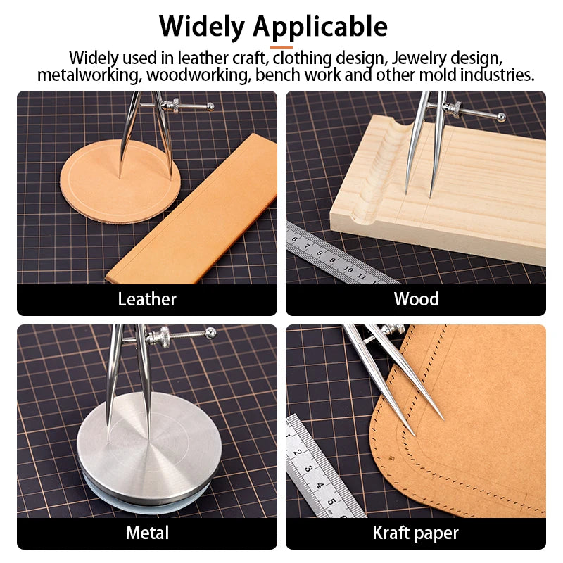 WUTA 304 Stainless Steel Wing Divider Smooth Metal Leather Splitter Spacing Compass Precision Scale for Metal,Wood,Craft,Jewelry