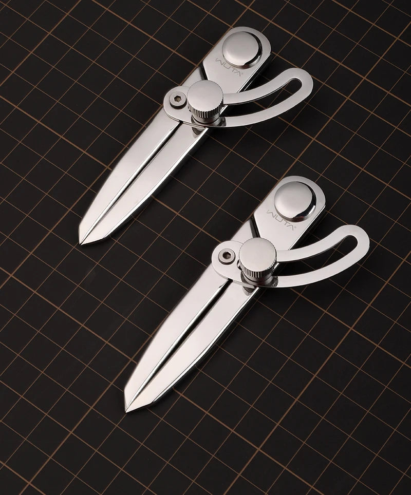 WUTA 304 Stainless Steel Leather Compass Adjustable Spacing Wing Divider Completely Polished Craft Regulation Tools DIY Scriber