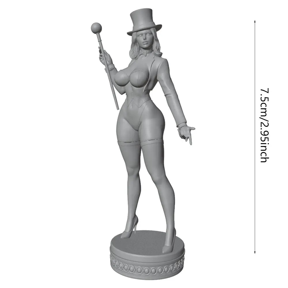 Sexy Magician Magician 1/24 Miniature Resin Statue 75mm Handmade Model Kit, 3D Printed Unpainted Requires Hand Painting Resin Model